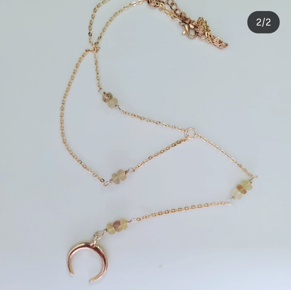 Rose Gold Crescent Necklace